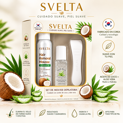 Kit Depilatorio SVELTA con Aloe Vera y Aceite de Coco